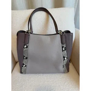 Kate Spade New York Pebbled Leather Snakeskin Trim Tote Purse Shoulder Bag thumbnail 2