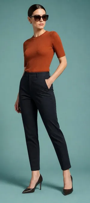 A New Day Womens Trouser Pants 10 Tapered Leg Stretch Business Casual Career thumbnail 1