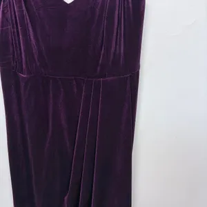Lulus‎ Velvet Tulip Hem Maxi Dress Purple Romantic Evening Cocktail Size Large thumbnail 5