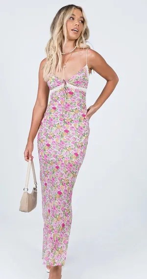 Princess Polly Maxi Dress Floral Pink thumbnail 1