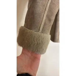 Guess Shearling Jacket Women's Tan Faux Fur Lined Suede Leather Coat Medium thumbnail 13