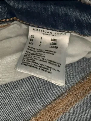 American Eagle Curvy Jegging Jeans Women’s 4 Long Distressed Ripped Stretch Blue thumbnail 3