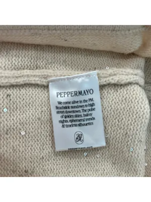 Peppermayo Sequin Sparkle Knit Lounge Shorts Cream S/M Cozy Soft Festival thumbnail 6