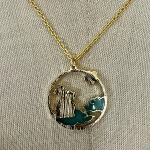 Bunny in the Clouds Gold-Tone Enamel Necklace thumbnail 3