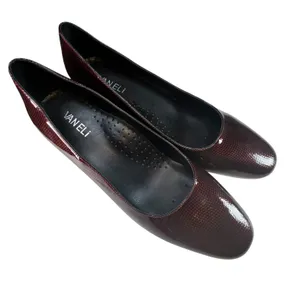 Vaneli Burgundy Patent Leather Block Heel Pumps Square Toe Womens 9‎ thumbnail 1