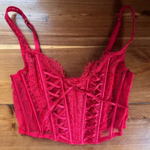Victoria’s Secret Dream Angels Lace Corset Top Red XS thumbnail 1
