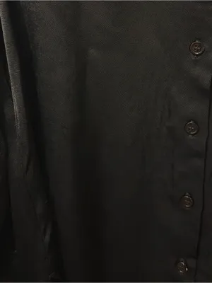 ZARA | EUC Black Satin Silky Button-Down Long Sleeve Shirt Blouse (Size M) thumbnail 11