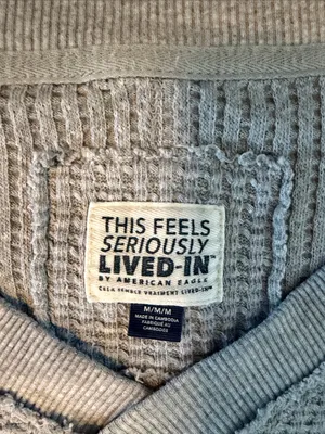 American Eagle  Women's Light Gray V-Neck Sweater thumbnail 2