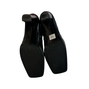 Skechers Black Faux Leather Square Toe‎ Heeled Booties Y2K Retro Women’s Size 10 thumbnail 4