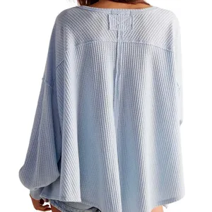 Free people waffle knit long sleeve top thumbnail 2