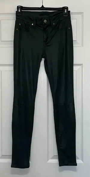 7 for all Mankind Green Stretchy Skinny Ankle 5 pocket Jeans thumbnail 1