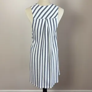 Free People Tuxedo Stripe Wrap Dress Sleeveless‎ Blue Side Slit Size XS thumbnail 10
