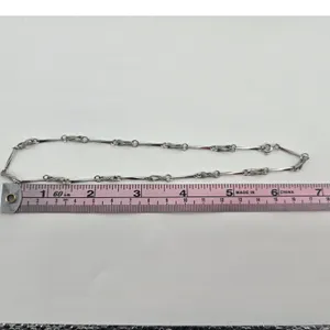 Unbranded Necklace Women 15in Bar Link Chain Silver Tone Minimalist EUC thumbnail 4