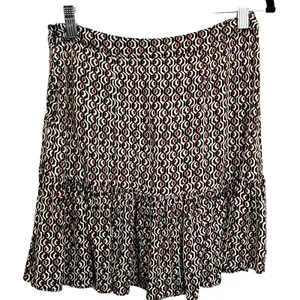 Free People Ruffle Mini Skirt Geometric Tile Print Black White Red Size 0 Womens thumbnail 5