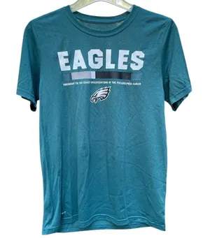 Philadelphia Eagles Nike Dri-Fit Tee Unisex Sz L (runs small)Green Graphic NFL thumbnail 1
