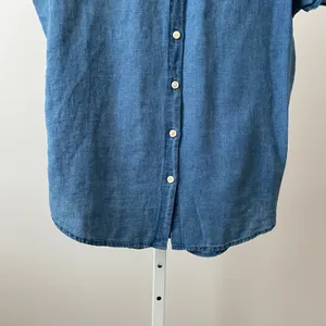 Madewell‎ Coastal XS Blue Linen Short Sleeve Button Shirt Flutter Sleeve Blouse thumbnail 3