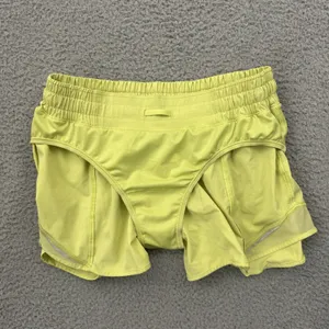 Lululemon Hotty Hot Shorts Low Rise 4" Yellow Vibe Athletic Athleisure Women's 6 thumbnail 3