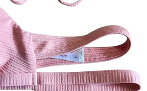 NEW CUPSHE Textured Pink And Navy Halter Bikini thumbnail 8
