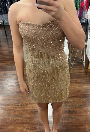 Amarra Gold Homecoming Dress thumbnail 4