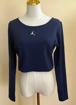 Jordan tight fit long sleeve crop top shirt thumbnail 1