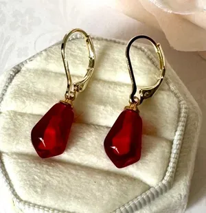 Pomegranate Earrings (174) Red thumbnail 1