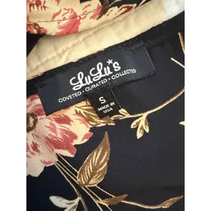 Lulus Feel the Music Midnight Blue Floral Print Halter Maxi Dress NWOT S thumbnail 7