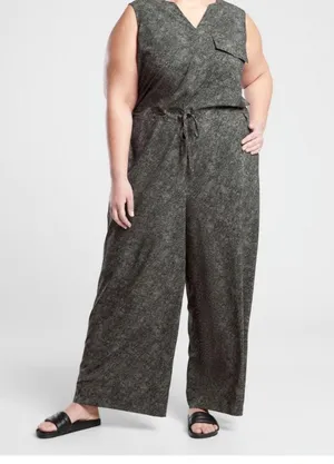 Athleta Women's Gray Jumpsuit Size 3 XL Tapanga Printed Very Lightweight thumbnail 1