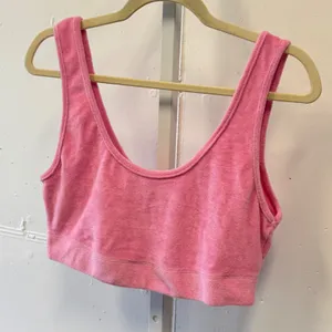 Zara Pink Terry Cloth Crop Top Scoop Neck Sleeveless Bralette 4174/316/620 Large thumbnail 3