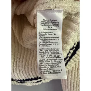NWT Madewell Boucle Knit Crewneck Sweater Size Large Cream Navy Stripe thumbnail 9