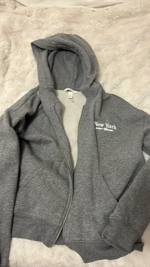 H&M Grey zip up hoodie thumbnail 1