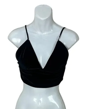 Victoria's Secret black velour camisole top size S thumbnail 1