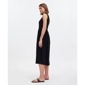 Madewell Minimalist Old Money Knit Tank Midi Dress Black XS NWT thumbnail 2