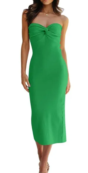 Amazon Green strapless dress thumbnail 1