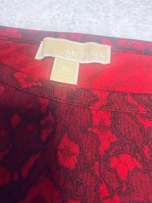 Michael Kors Red Lace Long-Sleeve Sheath Dress thumbnail 4
