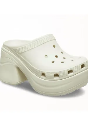 New Crocs Siren Platform Heeled Clogs Bone Ivory Brat Y2K cottagecore Grandma thumbnail 2