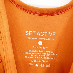 SET ACTIVE Womens Orange Sportbody Athleisure Shortysuit Athletic Romper Size M thumbnail 4