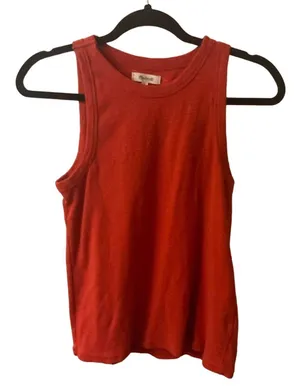 Madewell Orange Westville Tank M AN456 Casual Dopamine Boho Classic Preppy Twee thumbnail 1