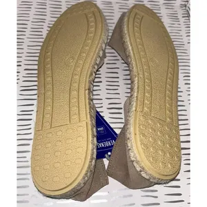 NWT Verbenas Womens Suede Peep Toe Espadrille Flats Taupe Made‎ in Spain Sz 9.5 thumbnail 7
