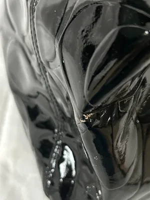 Coach Black Patent Leather w/ Tan Leather Trim Tote Shoulder Bag Purse ♥️♥️ thumbnail 11