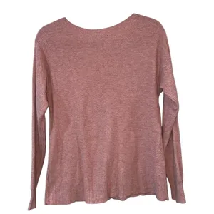 American Eagle Waffle Knit Sweater Small Pink Lightweight Crew Neck Casual‎ thumbnail 3