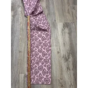 Shekou Pink Smiley Face Print High Waisted Wide Leg Jeans Womens Medium NEW thumbnail 9