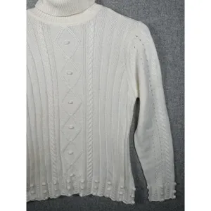 NWT RXB XL Sweater‎ Turtleneck Womens Top Cream Long Sleeve Ribbed Holiday thumbnail 9