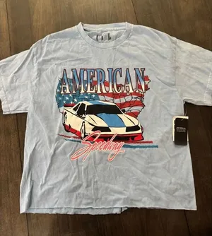 Issac Morris American Speedway Cropped Tee Blue Size M thumbnail 1