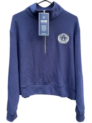 NWT EVEREVE X Lifetime 1/4 Zip Embroidered Logo Sweatshirt Navy Size XL thumbnail 1