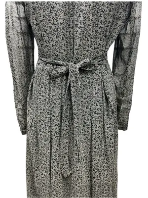 Sarah Elizabeth Vintage Floral Tie Back Pleated Maxi Prairie Dress size 10 thumbnail 7