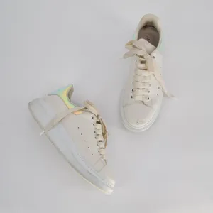 Alexander McQueen Oversized Sneakers White Leather Holographic Women's 37 6.5 thumbnail 5