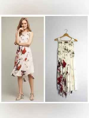 Anthropologie Varun Bahl Floral Levu Swing Dress Size L Sleeveless Hi-low thumbnail 2