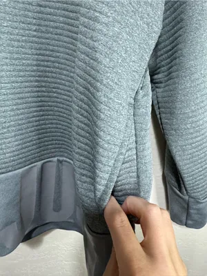 Nike Dri-FIT Heather Gray Ribbed Crewneck Sweatshirt "JUST" Hem Size Medium thumbnail 7
