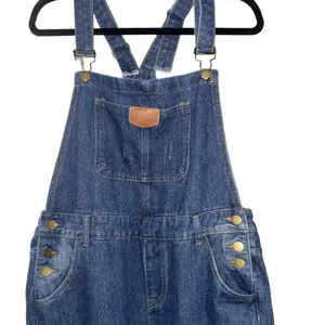 Relaxed Dark Blue Denim Overalls for Women thumbnail 2