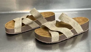 Women’s Tan Slides with Woven Straps - Size 42 EU - NWOT thumbnail 2